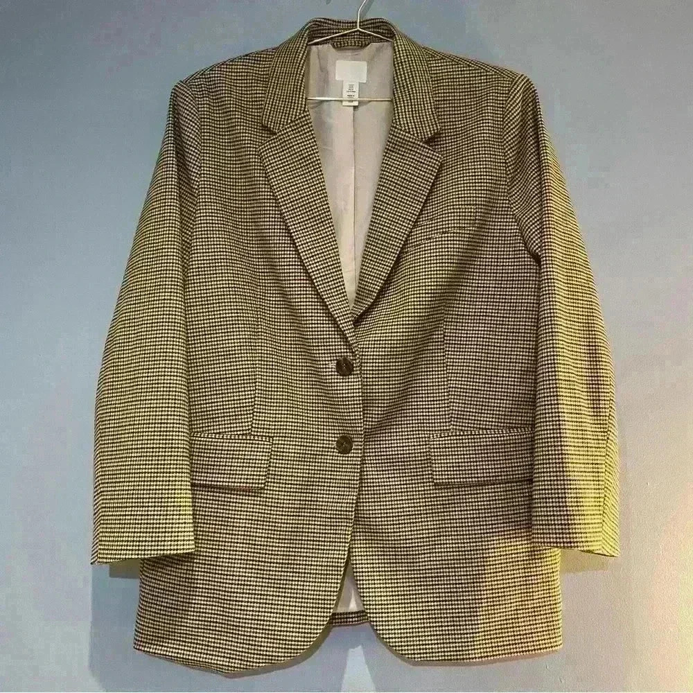 H&M Black and White Checkered Blazer